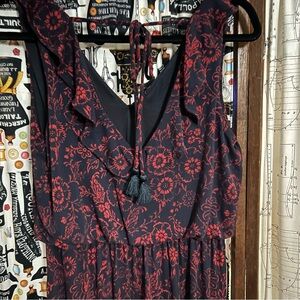 LOFT Red Floral Maxi Dress